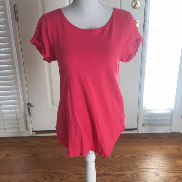 Anthropologie T.la coral colored short sleeve top - Picture 3 of 7